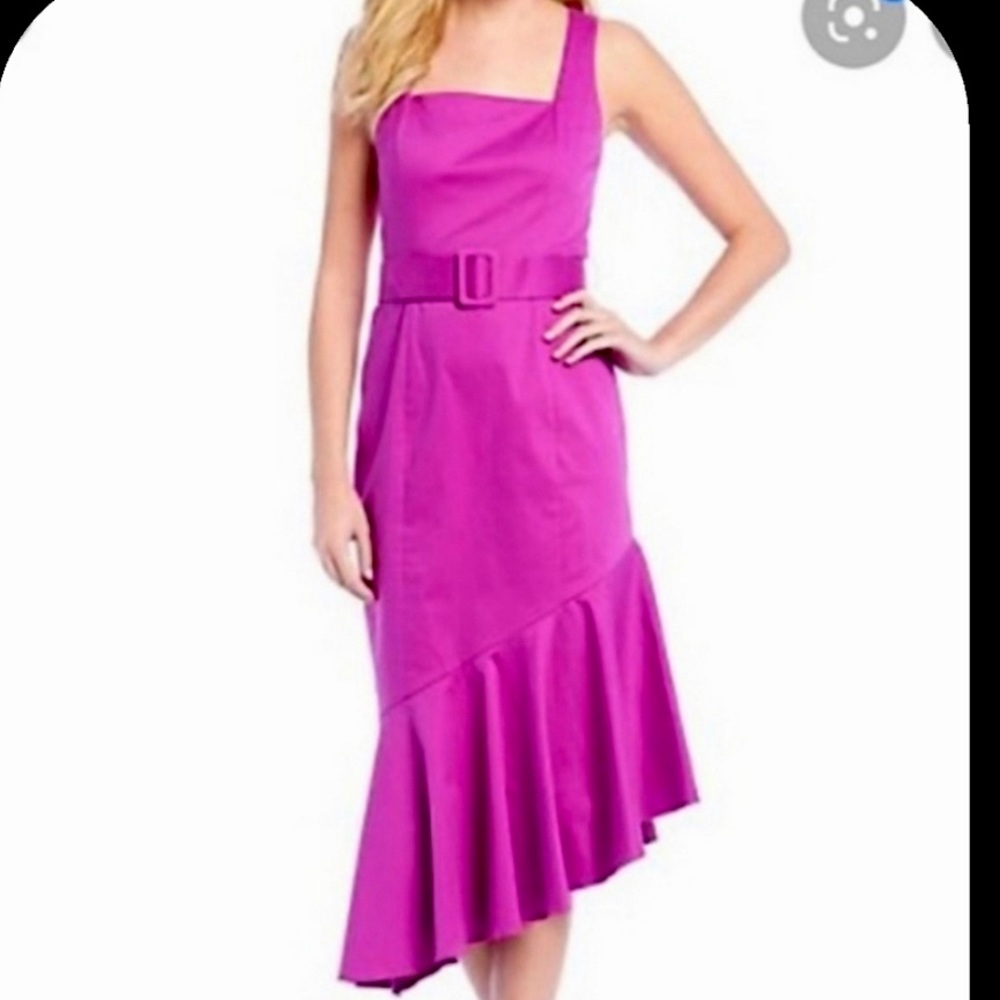Antonio Melani Zoey Sateen Ruffle Midi Dress NWT